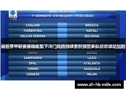 最新意甲联赛赛程密集下冷门风险持续累积预警多队状态波动加剧